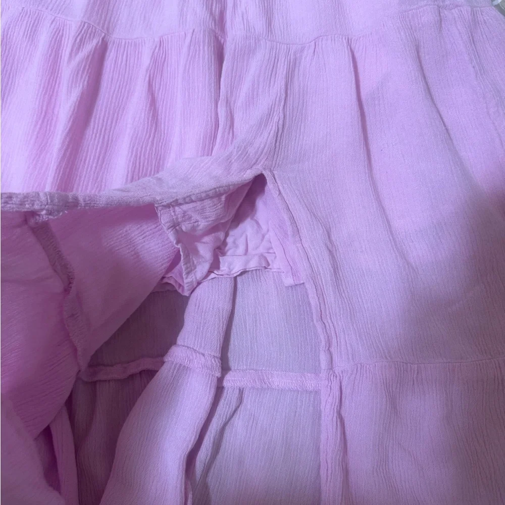 Abercrombie & Fitch Lavender Maxi Dress with Puff Sleeves